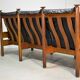 Sturdy Mid-Century Smooth Black Leather Scandinavian 3-Seat Sofa, 1960s