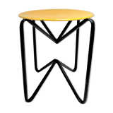 Yellow and black metal stool design 90s
