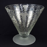 Antique Baccarat Etched Baroque & Mascaron Large Vase