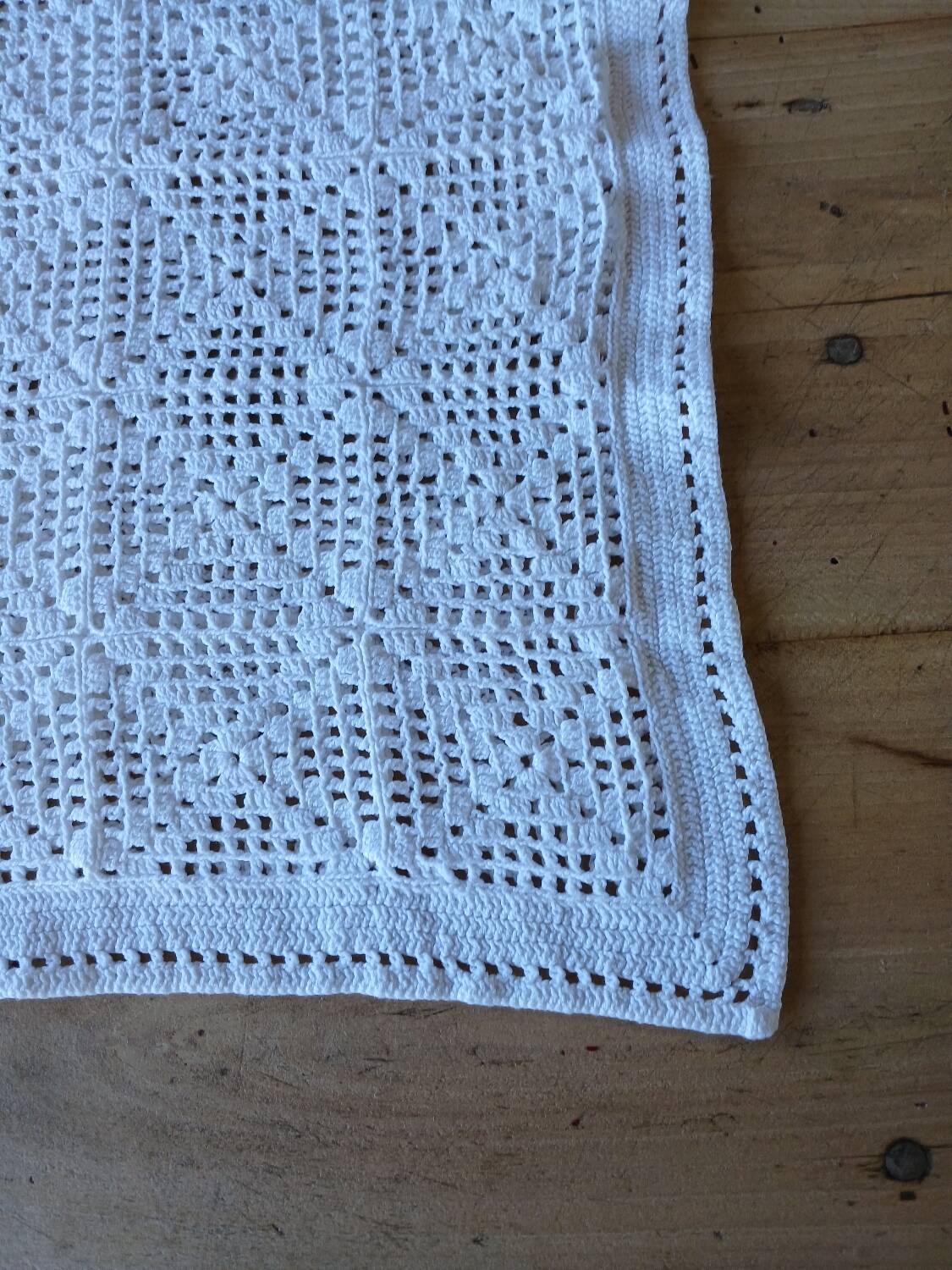 Handmade crochet antique pillowcase