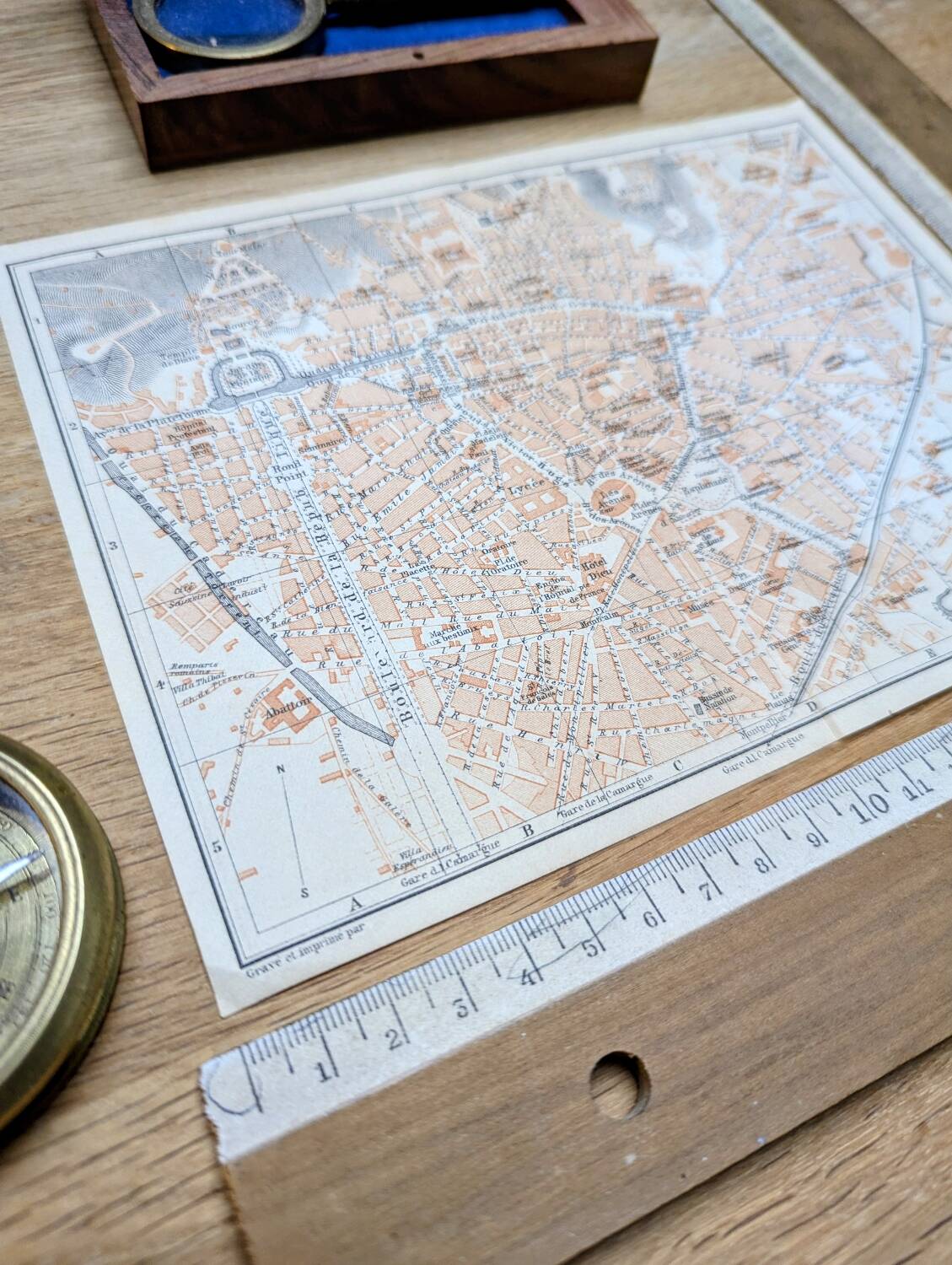 Nîmes, Gard, original plan printed in 1906.