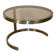 Table basse d'appoint vintage en acier brossé et verre, 1970