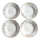 Lot de 4 assiettes creuses vintage Sarreguemines modèle Béarn fleurs