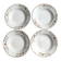 Lot de 4 assiettes creuses vintage Sarreguemines modèle Béarn fleurs