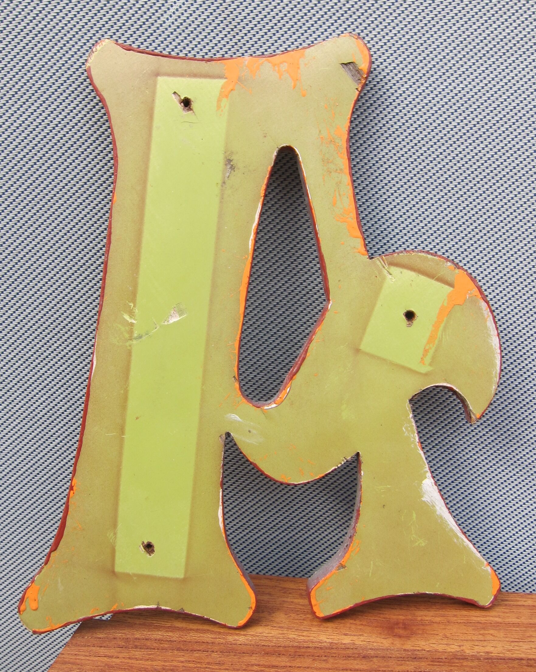 Letter of A wooden sign