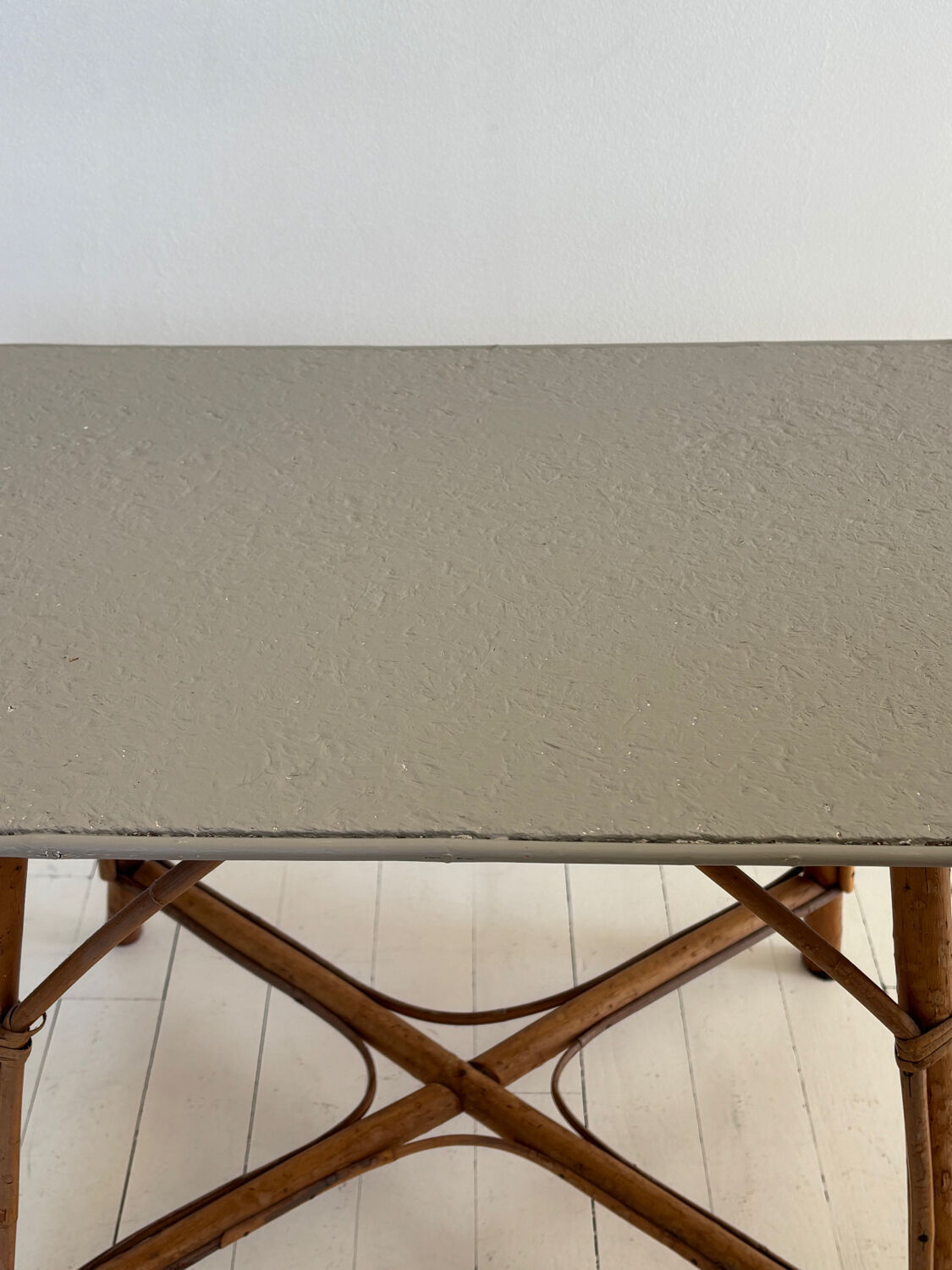 Rattan and wood table