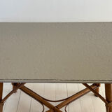 Rattan and wood table