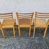 Serie de 3 chaises bistrot 1950