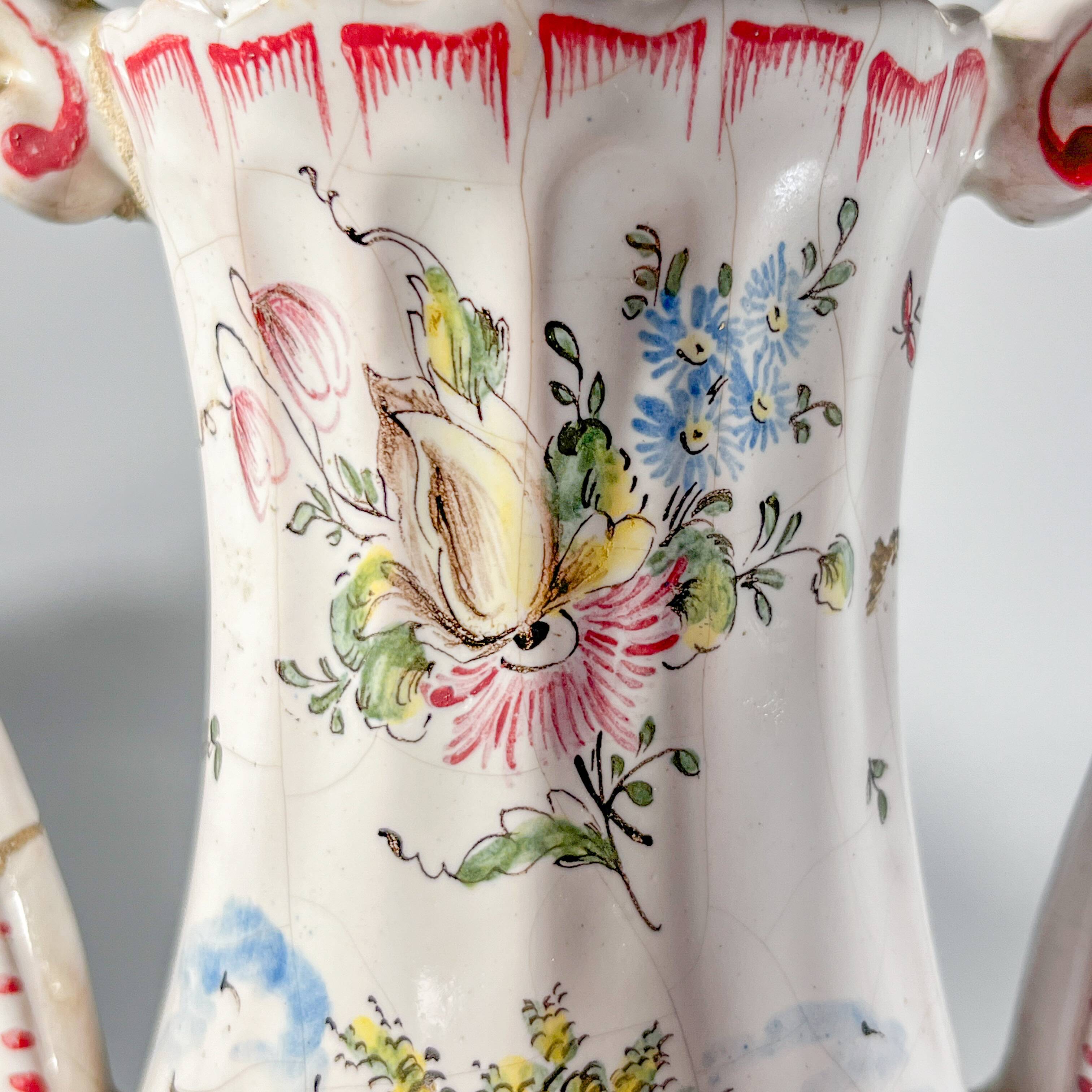 Pair of vases, Marseille earthenware factory, Joseph Gaspard Robert