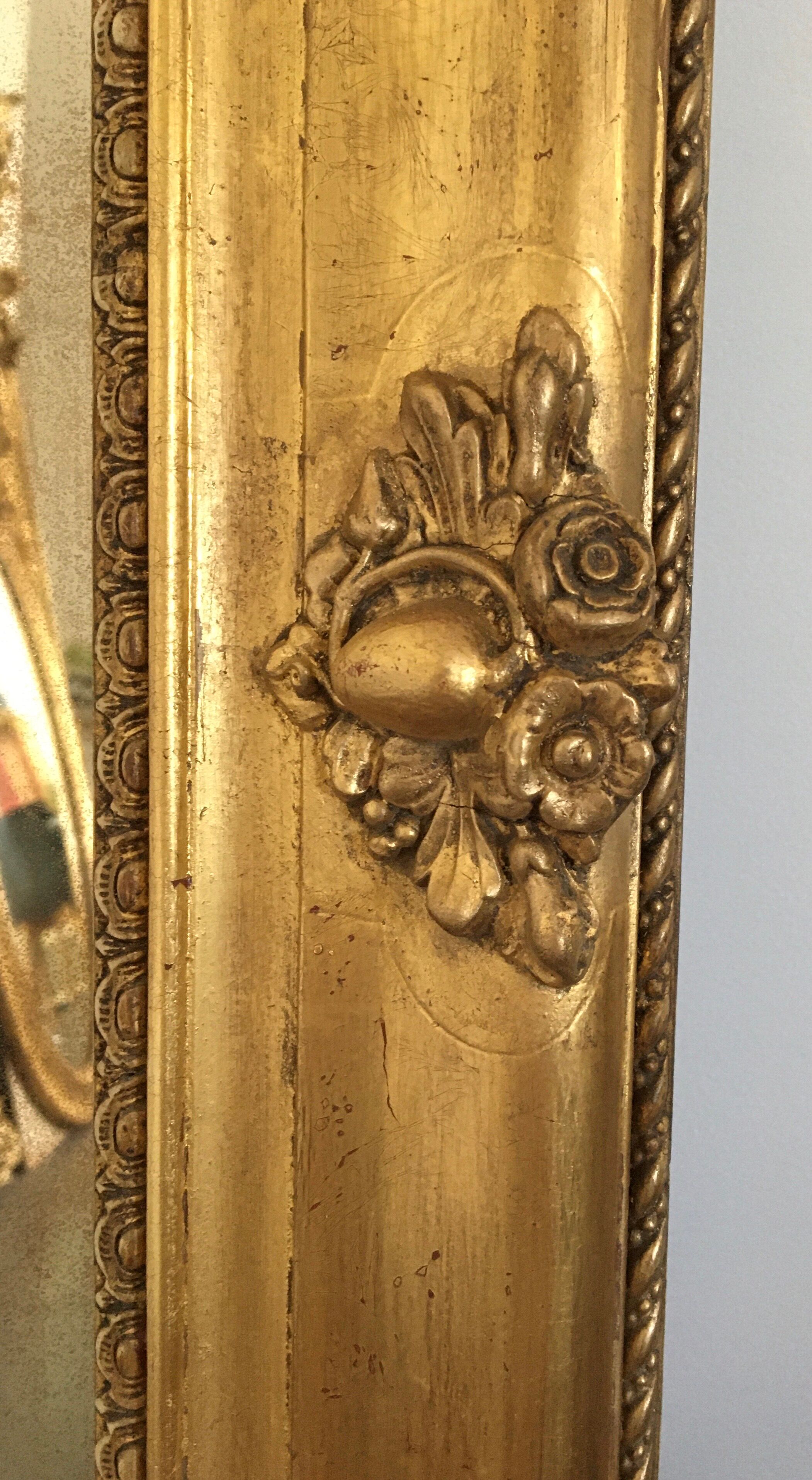 Miroir doré Restauration, Charles X 110x90