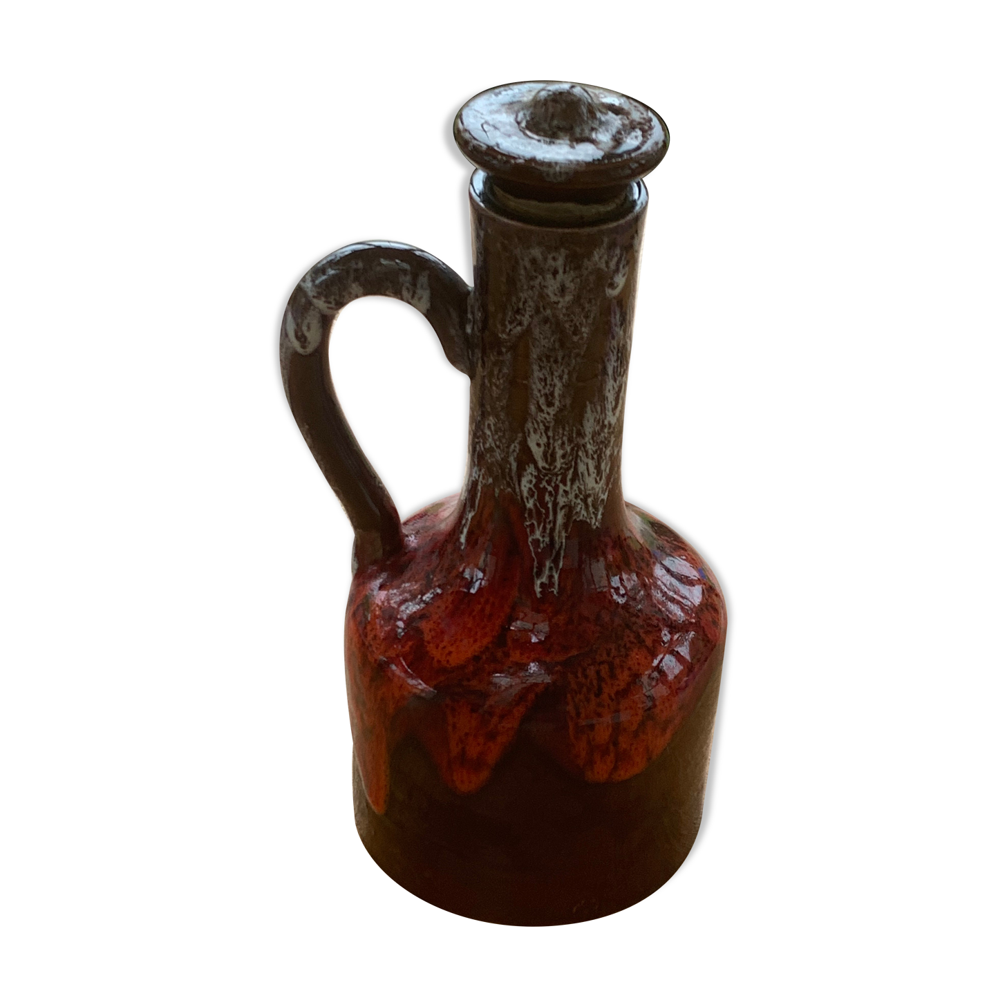 Carafe bottle in glazed ceramic vallauris vintage 1960