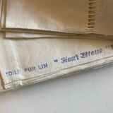 Drap en toile de lin 1960 linge de réserve 1 pers