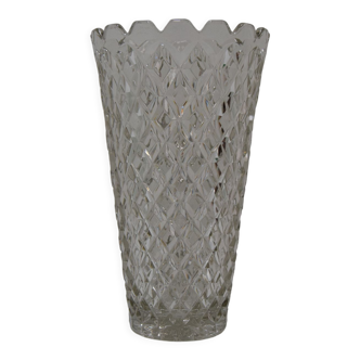 Vase en verre du milieu du siècle, par Glasswork Novy Bor, années 1960.