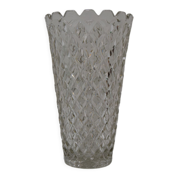 Vase en verre du milieu du siècle, par Glasswork Novy Bor, années 1960.