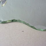 Hand glass mirror beveled art deco 13x28cm