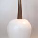 Suspension Louis Kalff  teck et opaline blanche 1950/1960.