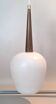 Suspension Louis Kalff  teck et opaline blanche 1950/1960.