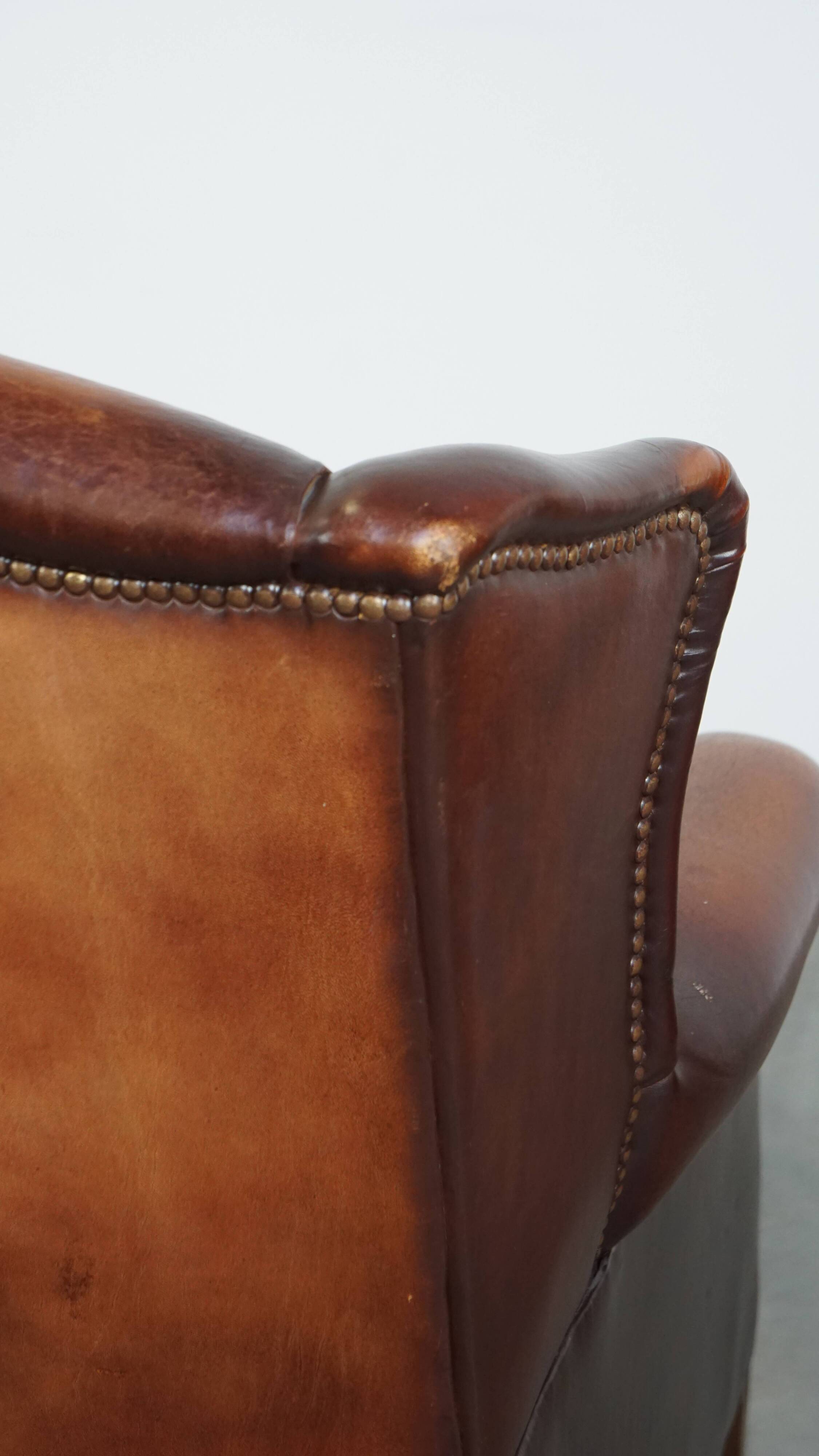 Vintage Sheepskin Wingback Chair