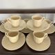 Ivory ribbed café service 7 cups Sarreguemines