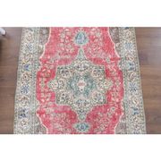 Vintage Turkish Oushak Handmade Wool Cotton Red Area Rug  111x199