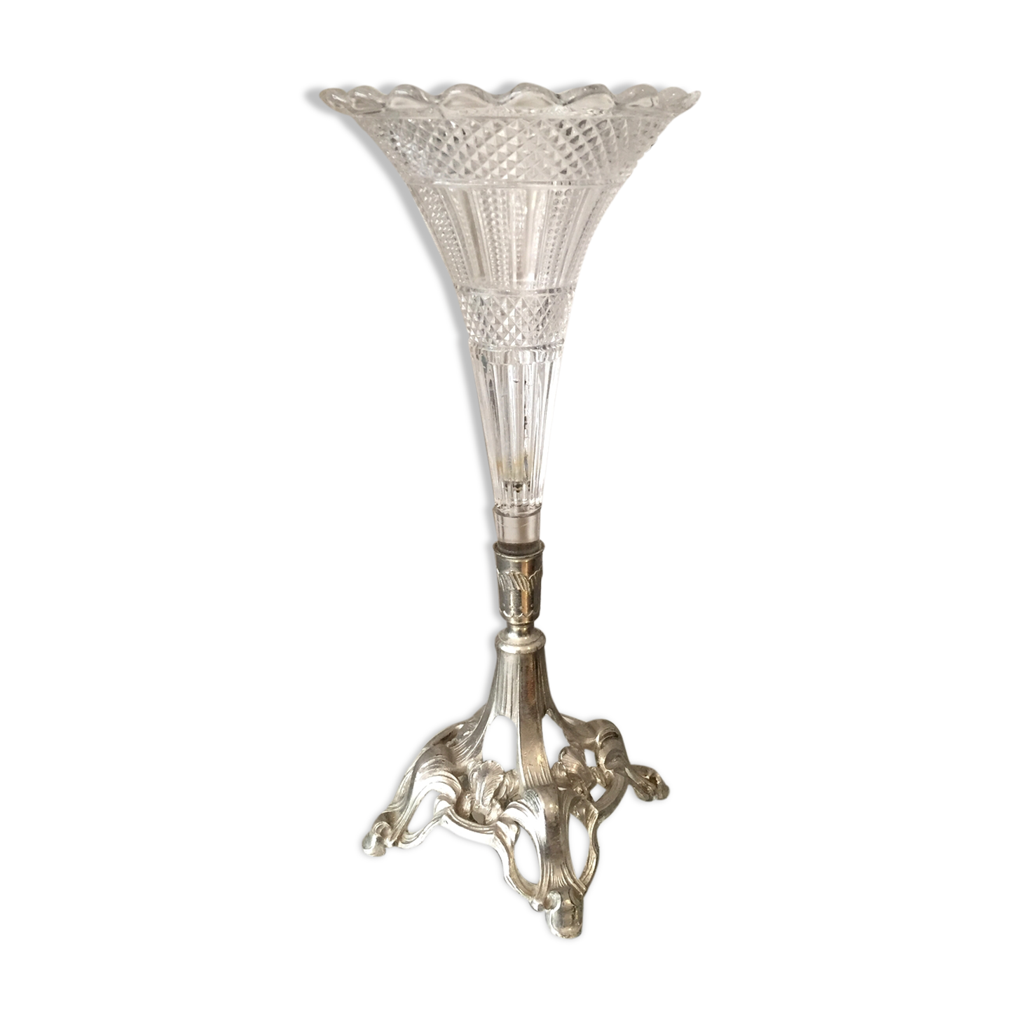 Vase soliflore in glass and regule