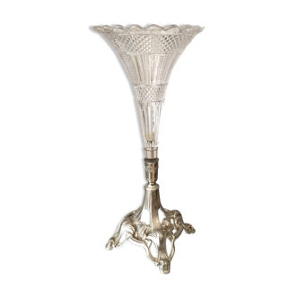 Vase soliflore in glass and regule