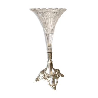 Vase soliflore en verre et régule