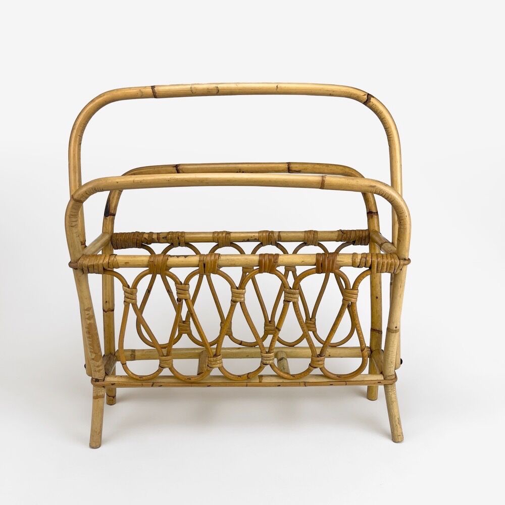 Rattan magazine holders in the 60s