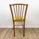 60s blond wood and yellow vinyl bistro chair