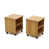 Wooden bedside tables, 1970s, set of 2