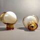 Pair of bedside lamps Italy1960/1970 in glass and white opaline.