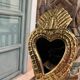 Brass heart mirror type ex-voto habibi