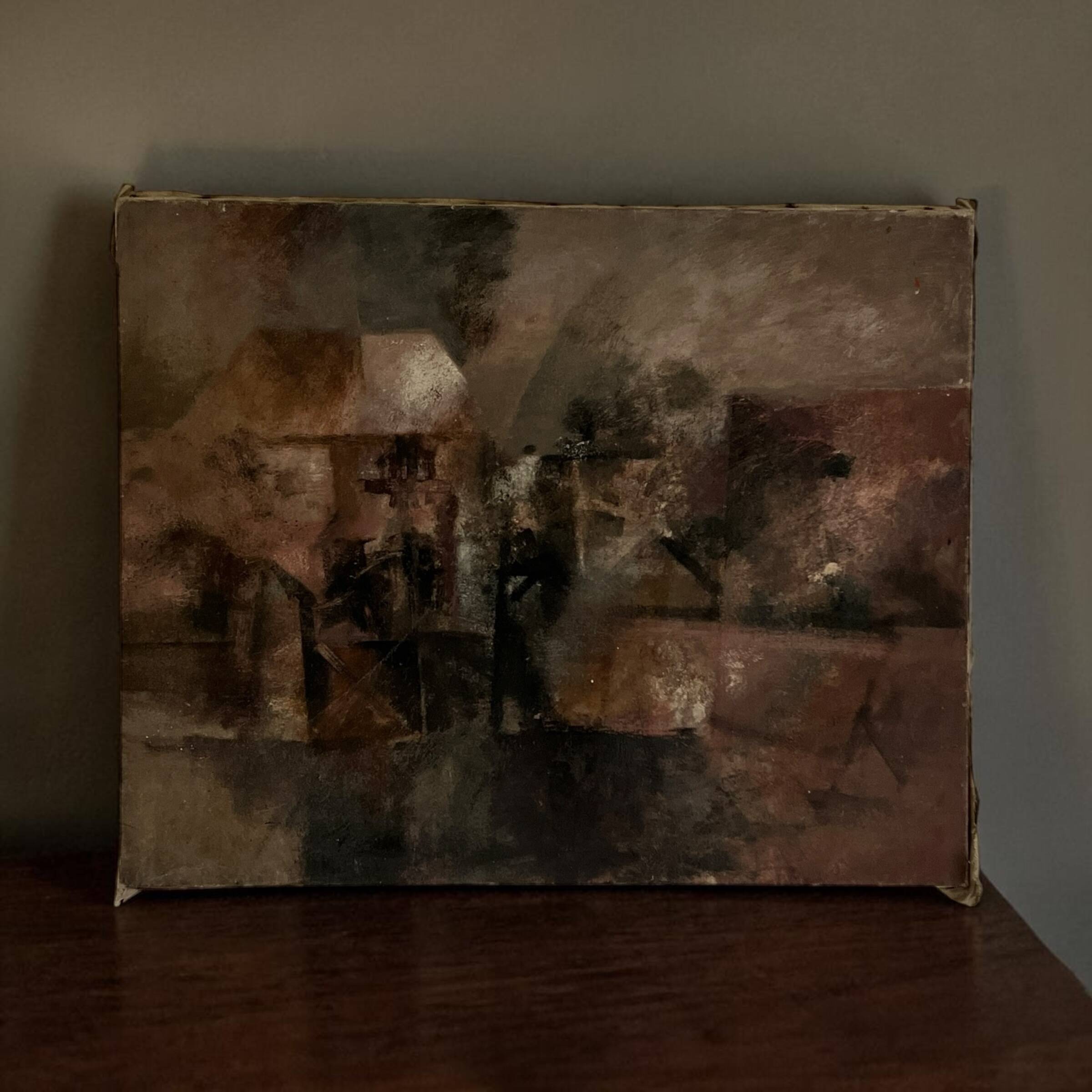 Contemporary abstract and textured tableau, painting on canvas 20th century.