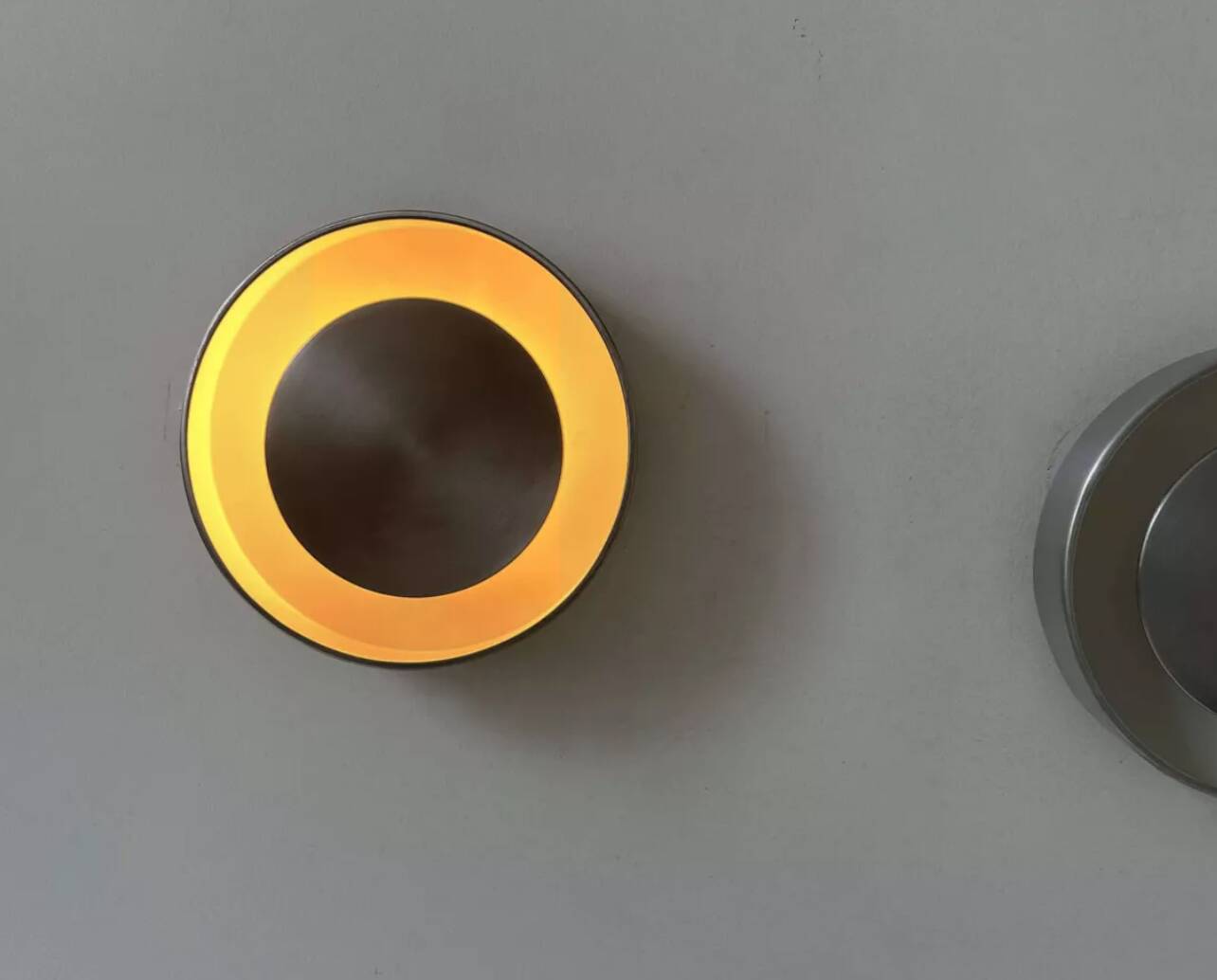 Pair of vintage wall lights, brushed metal, France 1970