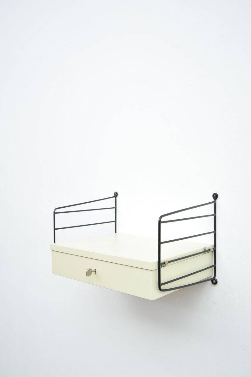 White String shelving system with drawer element and ladders by Kajsa & Nisse Strinning, 1940s