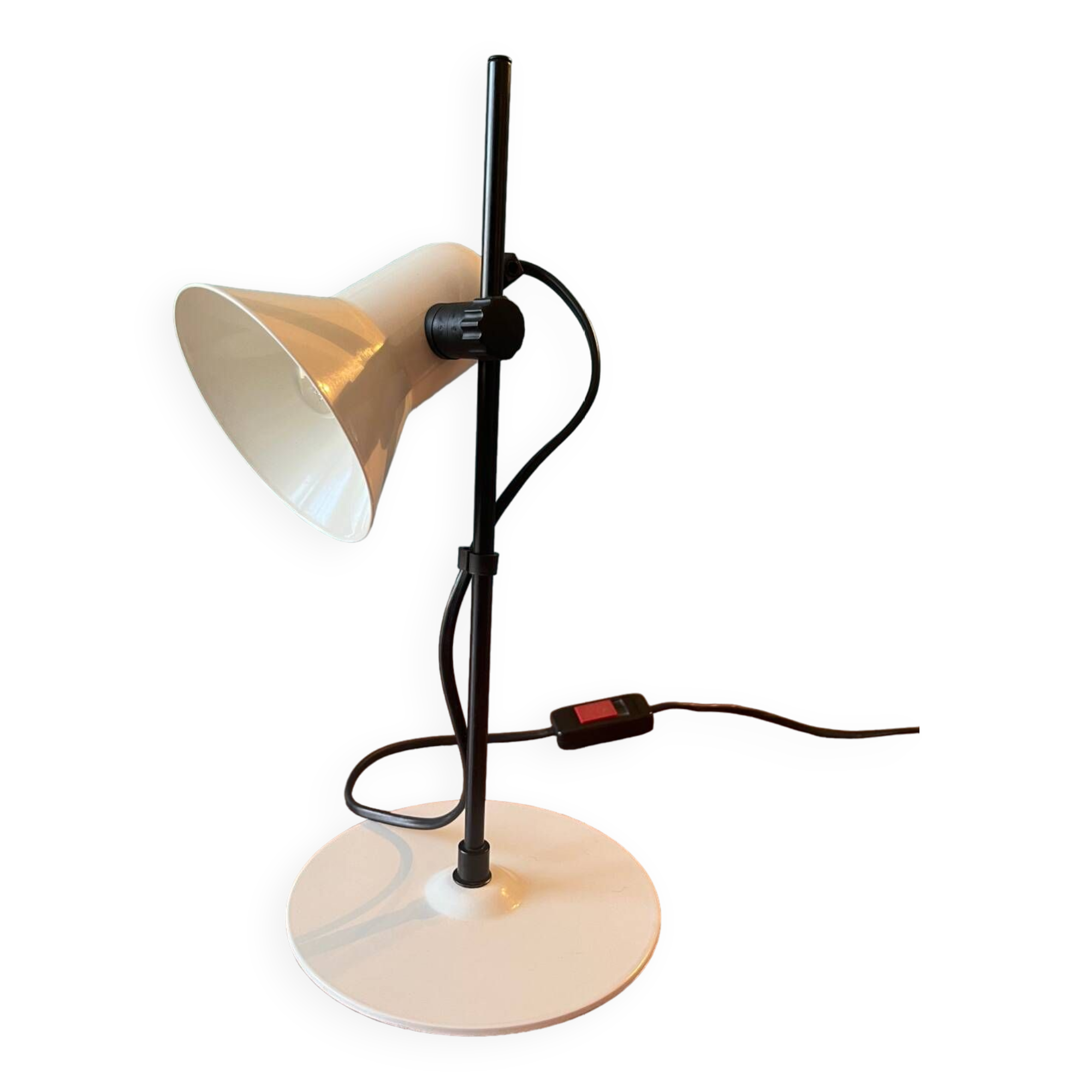 80s Italy Nuova Veneta Lumi lamp, black and white