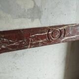 Old Louis XV red marble fireplace