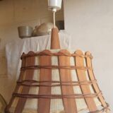 Scandinavian teak pendant light, made in the GDR, 1960s