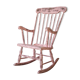 Rocking-chair vintage 50 in pink patina wood
