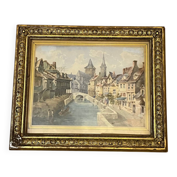 Gravure ancienne encadrée sous verre