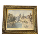 Framed antique engraving under glass