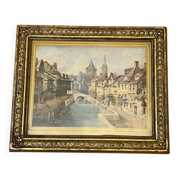 Gravure ancienne encadrée sous verre