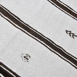 White Brown Striped Turkish Runner Rug, 70x310Cm