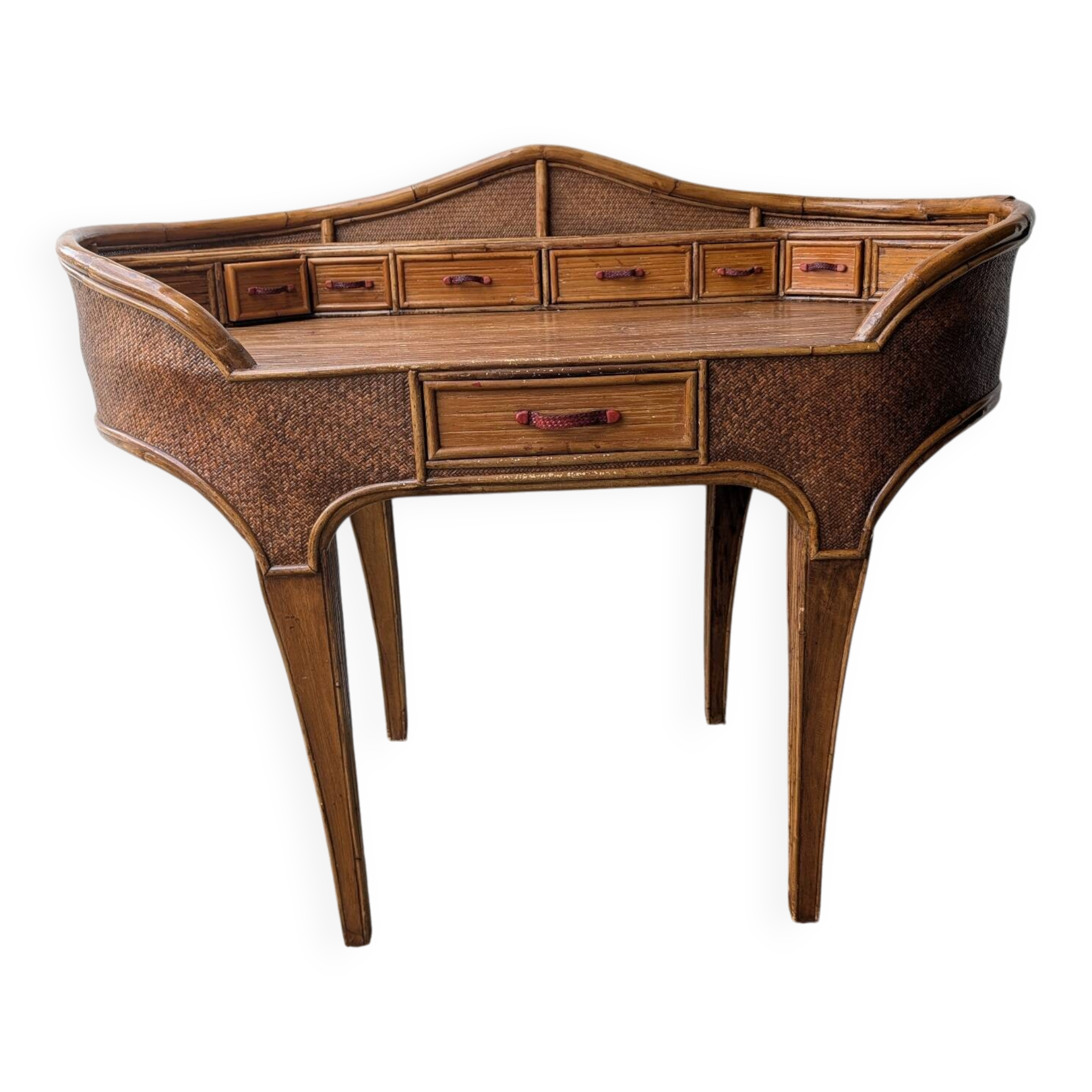 Kalma rattan secretary desk – Ramón Castellano, 1970s