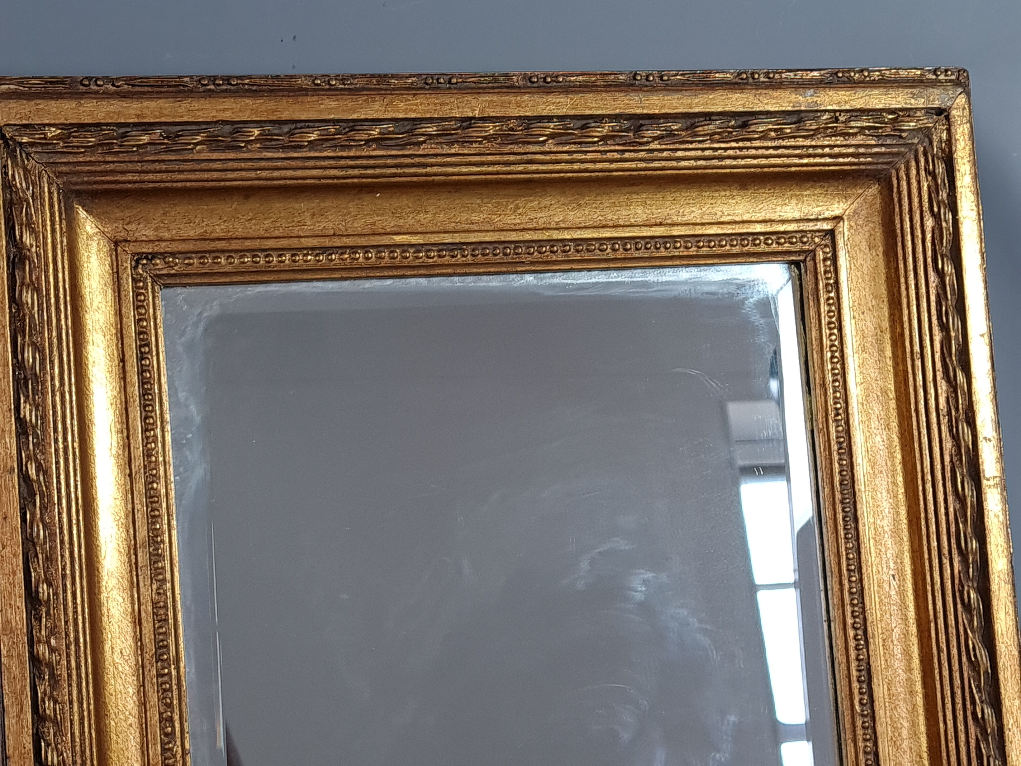 Old mirror beveled frame louis xvi style gilded stucco wood 58x48,5 cm sb
