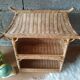 Wall shelf or to be placed in unique Japanese style rattan vintage pagoda