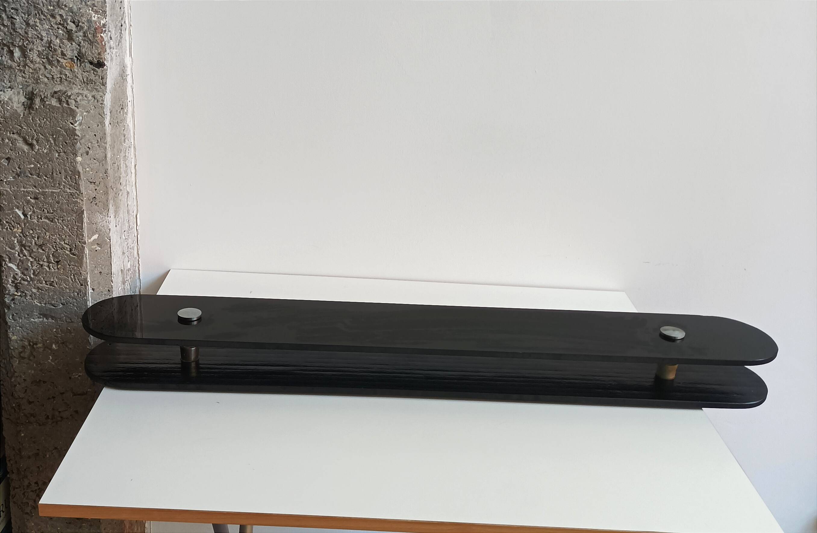 Large format solid glass vintage door handle