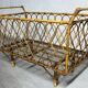 Children's crib bed in vintage 70s rattan