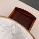 Louis XVI style bouillotte table in mahogany and white marble - Ø 60 cm