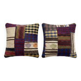 Lot de 2 housses de coussin kilim vintage 48x48 cm